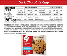 Load image into Gallery viewer, NuGo Protein Cookie Dark Chocolate Chip Nutrition Facts
