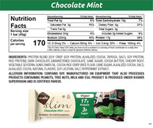 Load image into Gallery viewer, NuGo Slim Chocolate Mint Nutrition Facts
